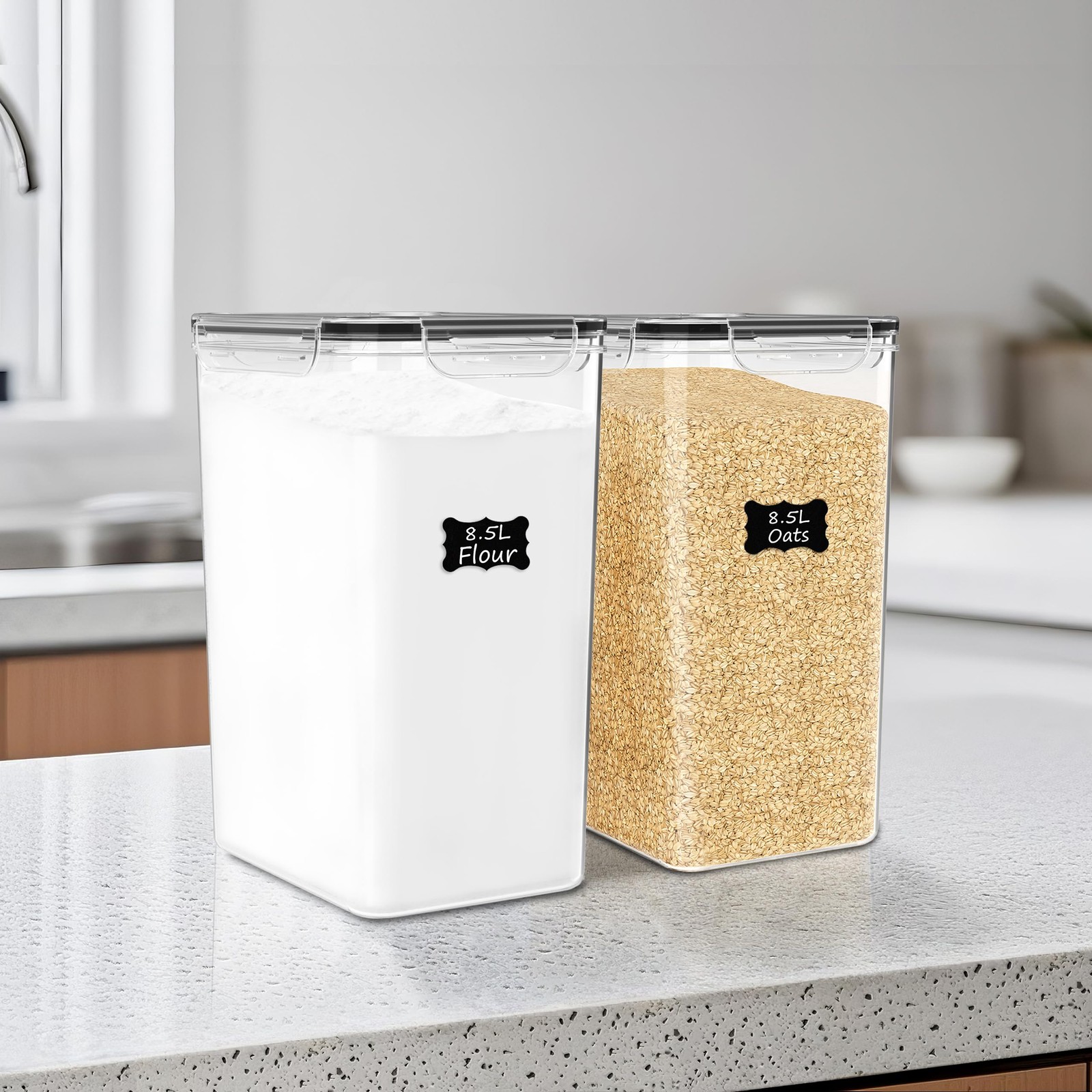 2 PC Flour Sugar Storage Containers (8.5L | 287 Oz) Extra Large Food Storage …