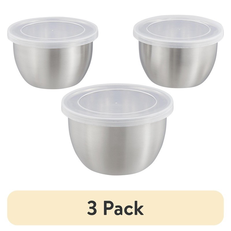 Stainless Steel 2-Cup Prep Bowls W/ Lids Cooking Storage & Meal Prep New
