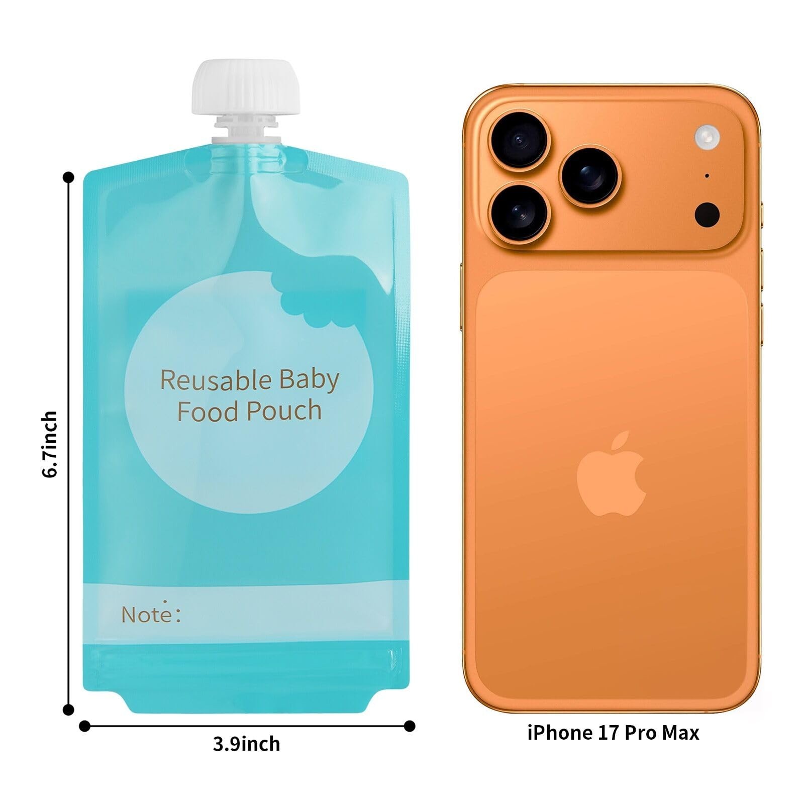 Reusable Baby Food Pouches – 12PCS 7oz Refillable Baby Food Storage Pouches, …