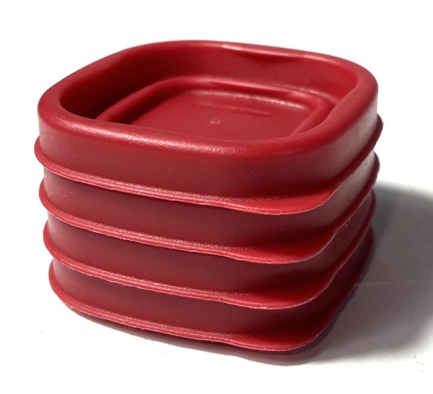 Rubbermaid Food Storage Replacement Lids 0.5 Cup Red 2.5″ x 2.5″ 4 Pack