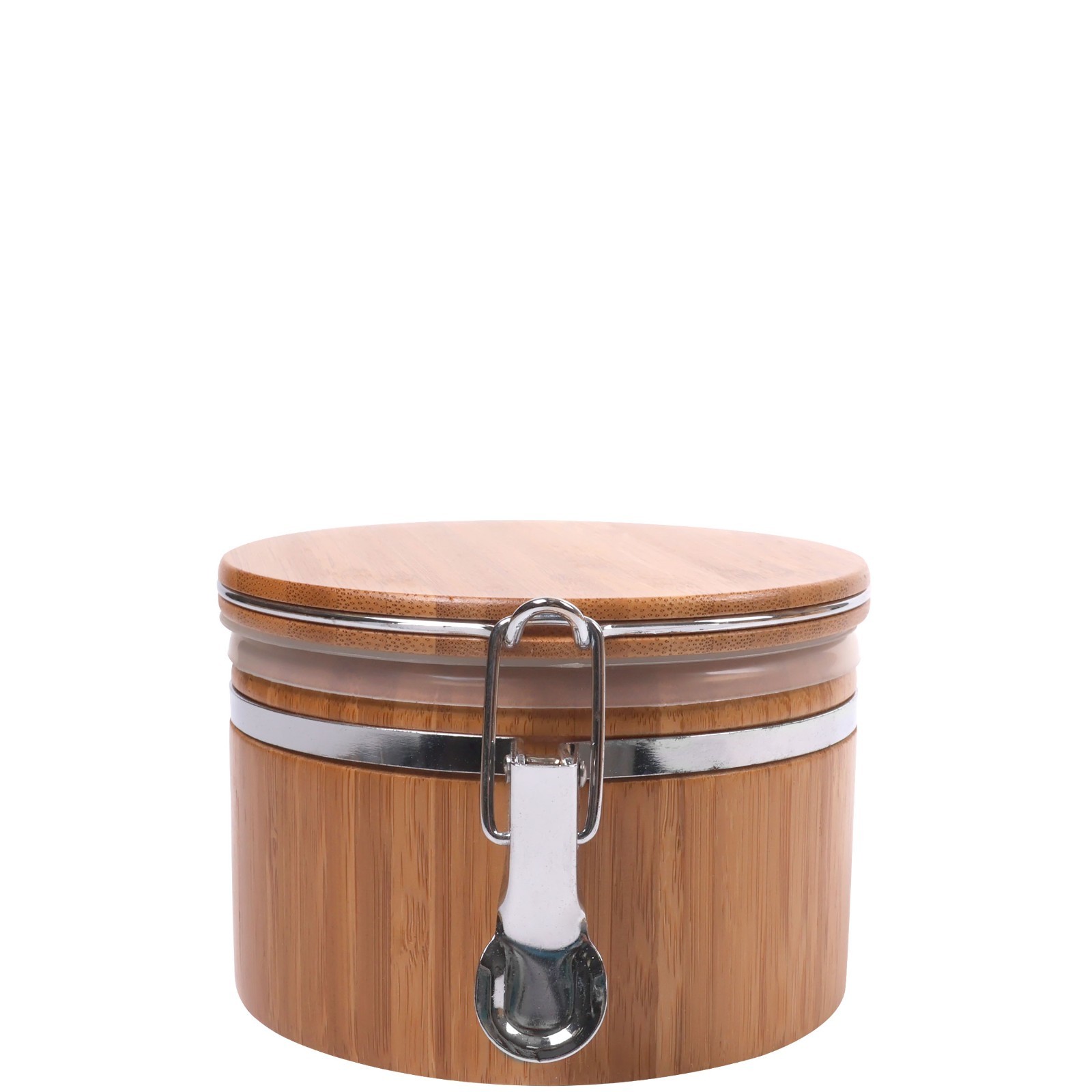 Hinged Cylindrical Bamboo Container – 3.5″ x 5.25″ – Carbonized Brown