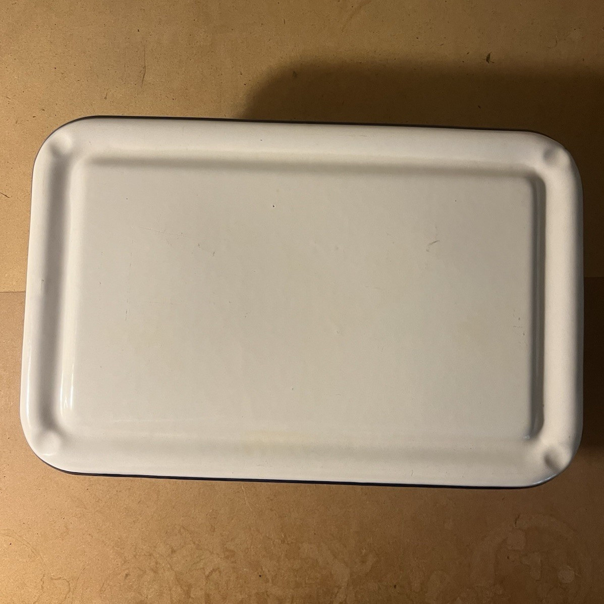 Vollrath Vitalizer Enamel Steel Refrigerator Dish w/ Slip-On Lid White/Blue 1925