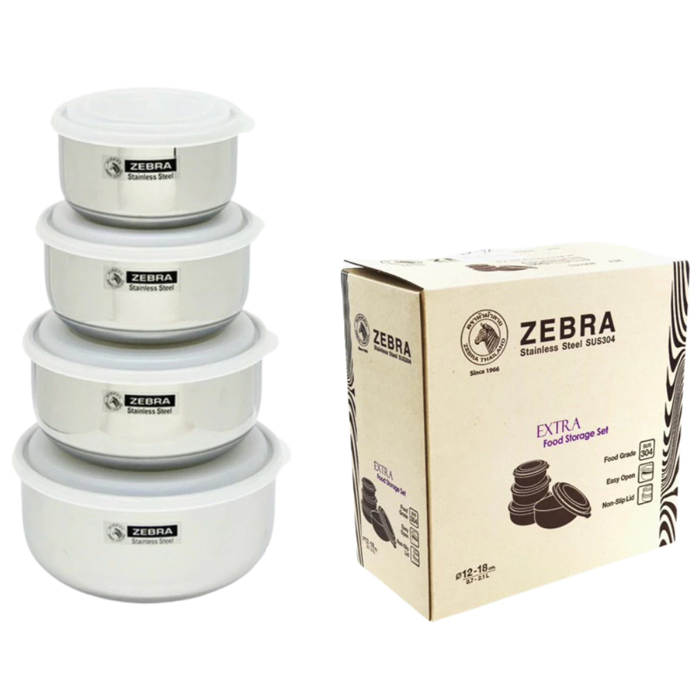 Stainless Thai Zebra Brand Carrier Airtight Food Lock Lunch Smart Box Container
