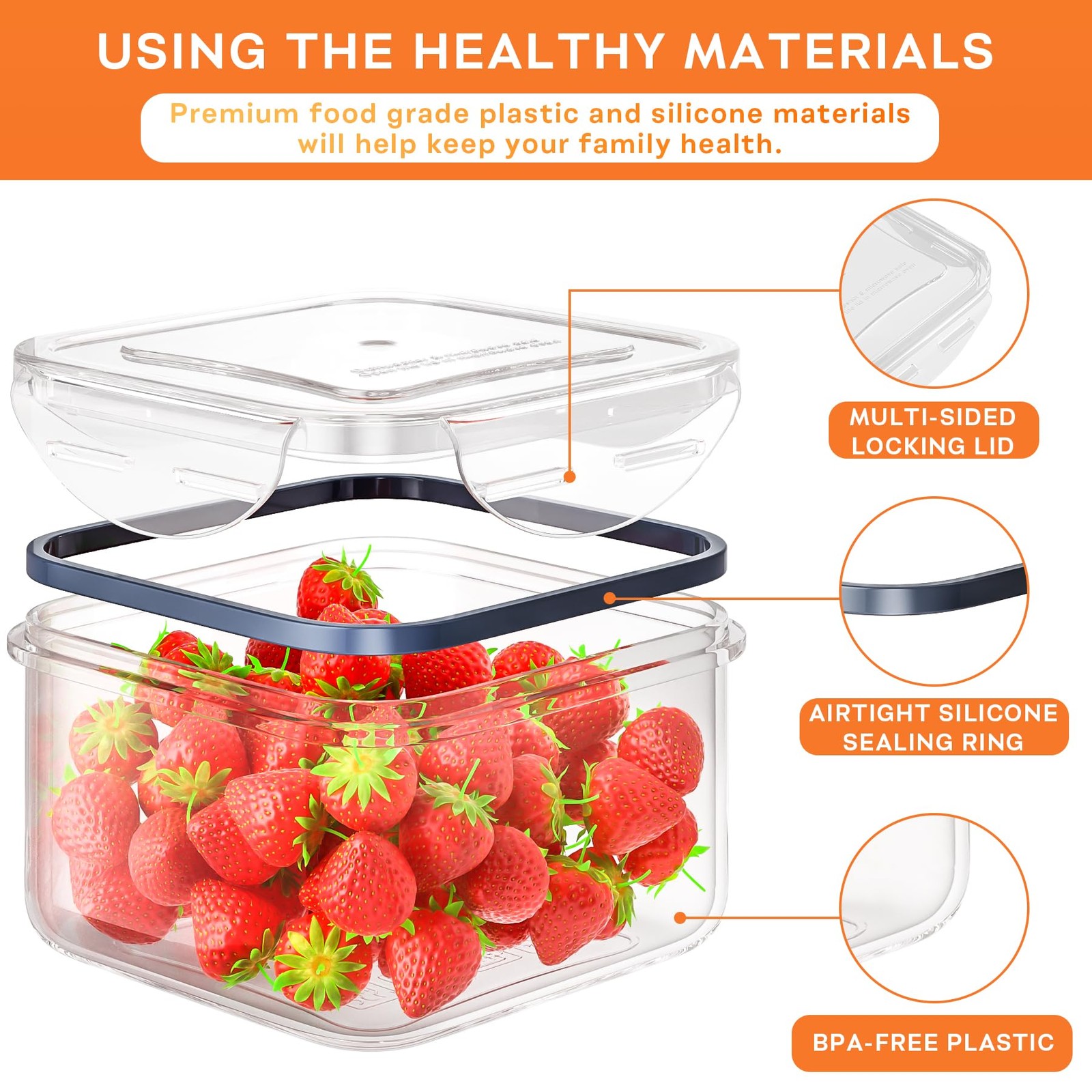 40 PCS Food Storage Containers with Lids Airtight (20 Containers & 20 Lids), …