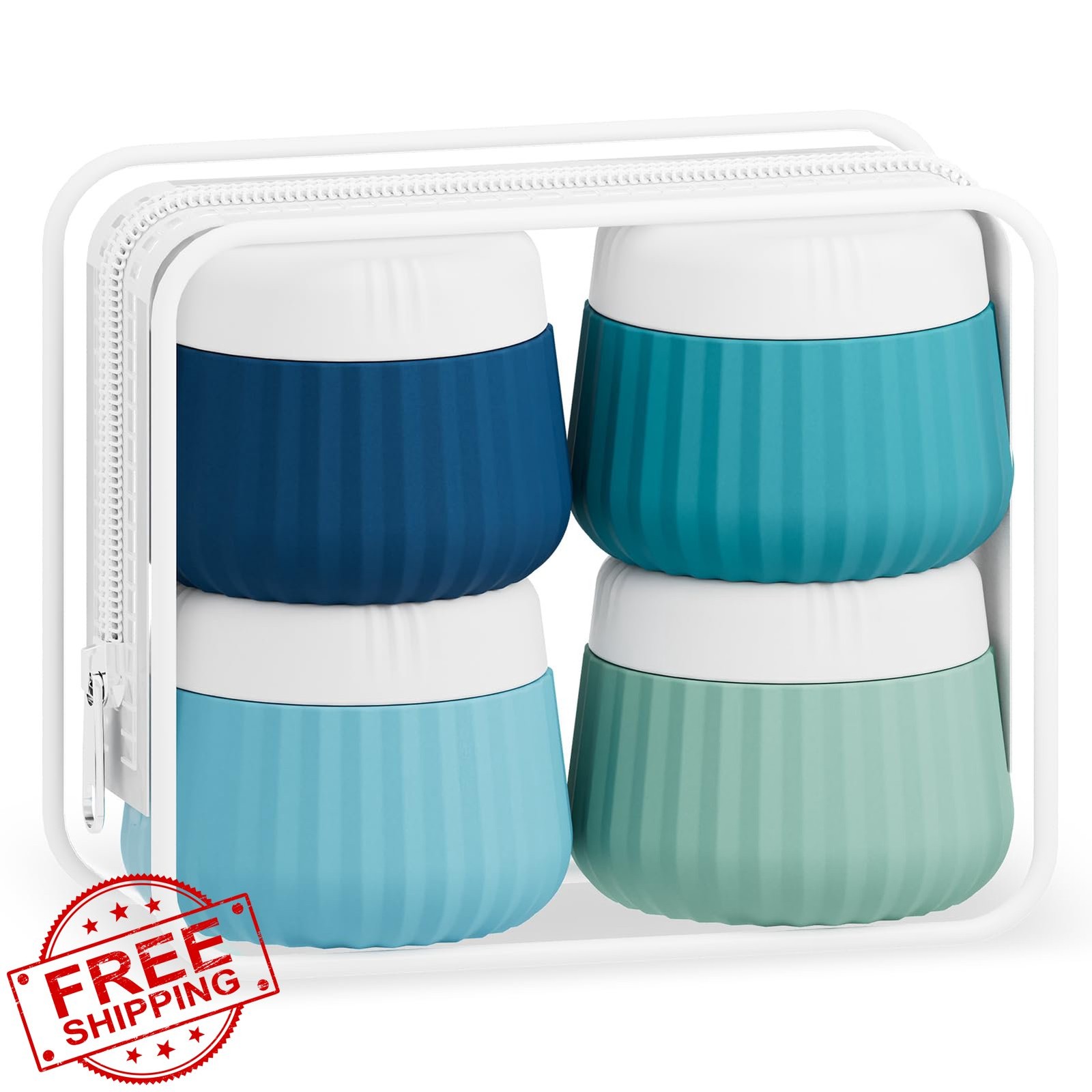 Mrsdry 3oz Blue Travel Containers 4pk