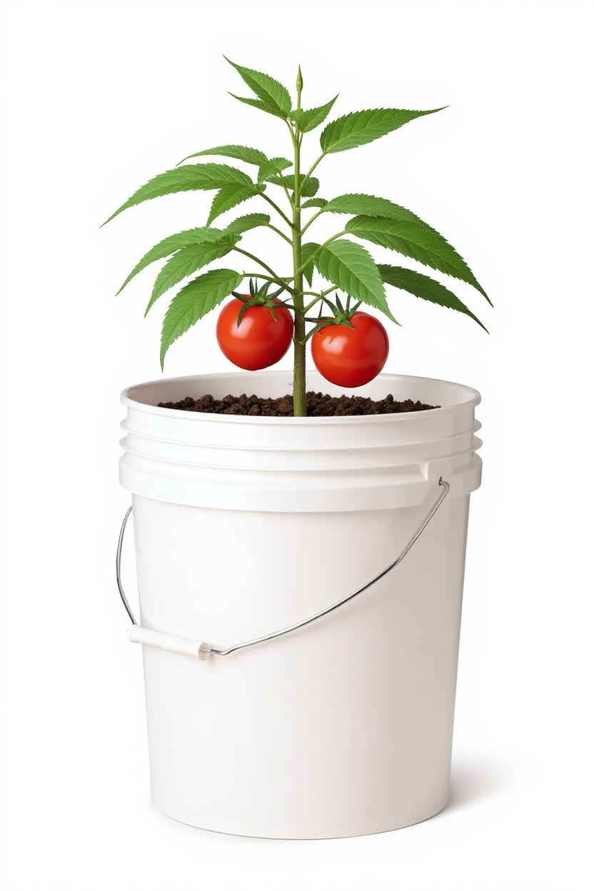 Food Safe Bucket 5 Gal. White FDA Approved Resin Gardening Container (Pack of 2)