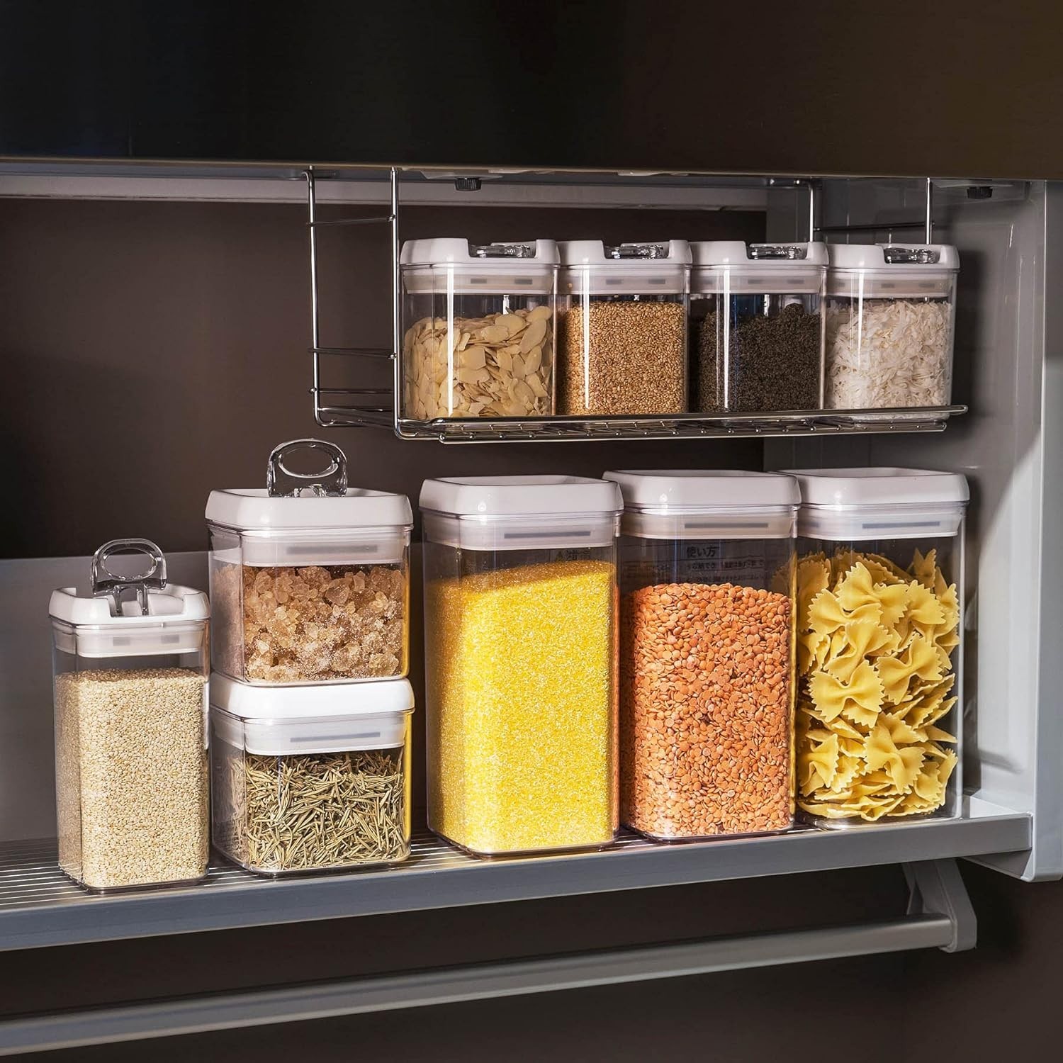 Clear 3-Pack Flip Top Food Storage Containers – Ideal for Pantry Organization