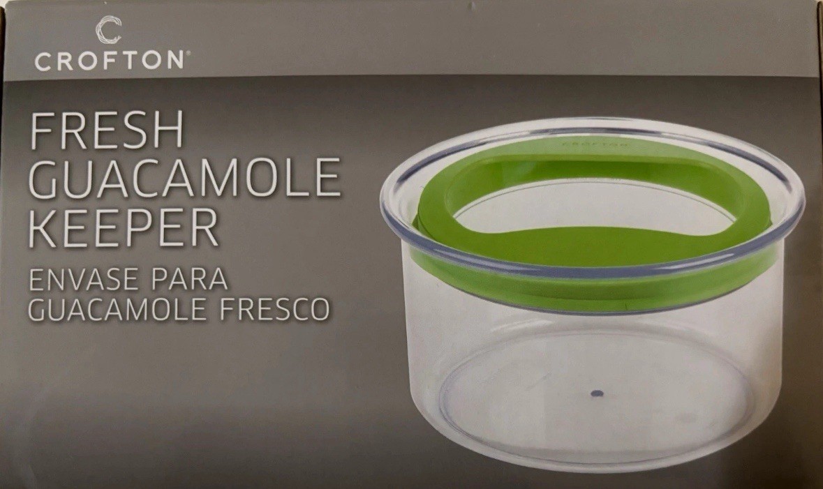 Crofton Fresh Guacamole Keeper Storage Container Airtight Lid BPA Free Green