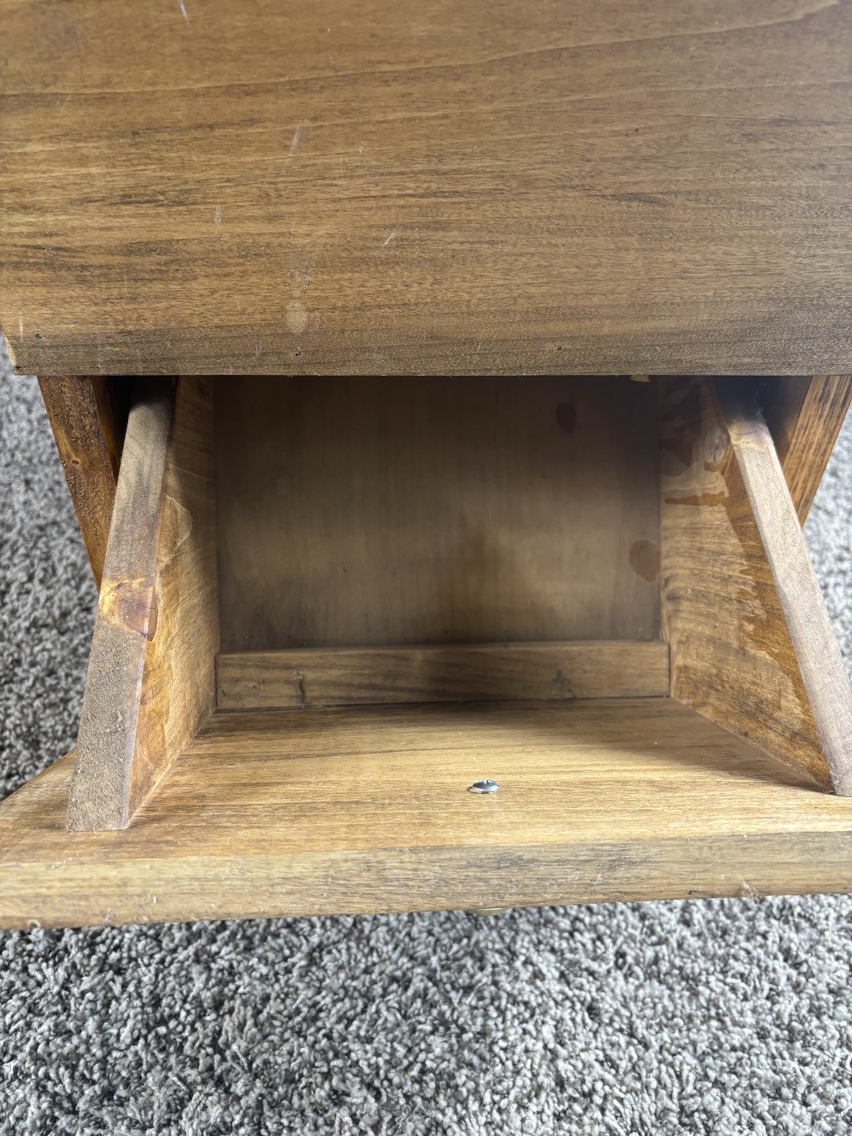 Vintage Rustic Wooden Potatoes & Onions Storage Bin Cabinet Kitchen Vegetable