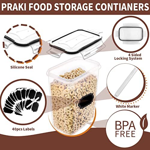 PRAKI Airtight Food Storage Containers Set with Lids – 24 PCS BPA Free Kitche…