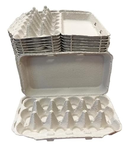 Paper Pulp Egg Cartons for 18 Eggs or Use for Crafting, Parts Storage, Easter…