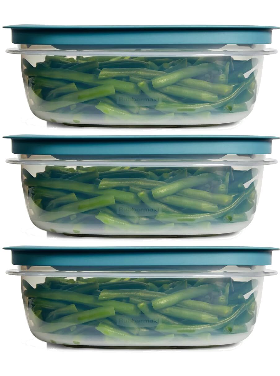 Rubbermaid Storage Containers Easy Find Lids Teal 9cup Flex & Seal Leak Proof Li