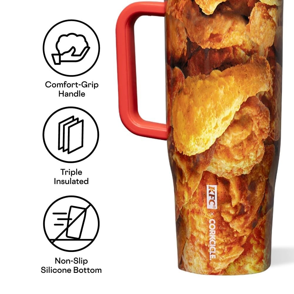 Corkcicle KFC x Cruiser 22oz Insulated Tumbler with Handle Straw BPA-Free Leakpr