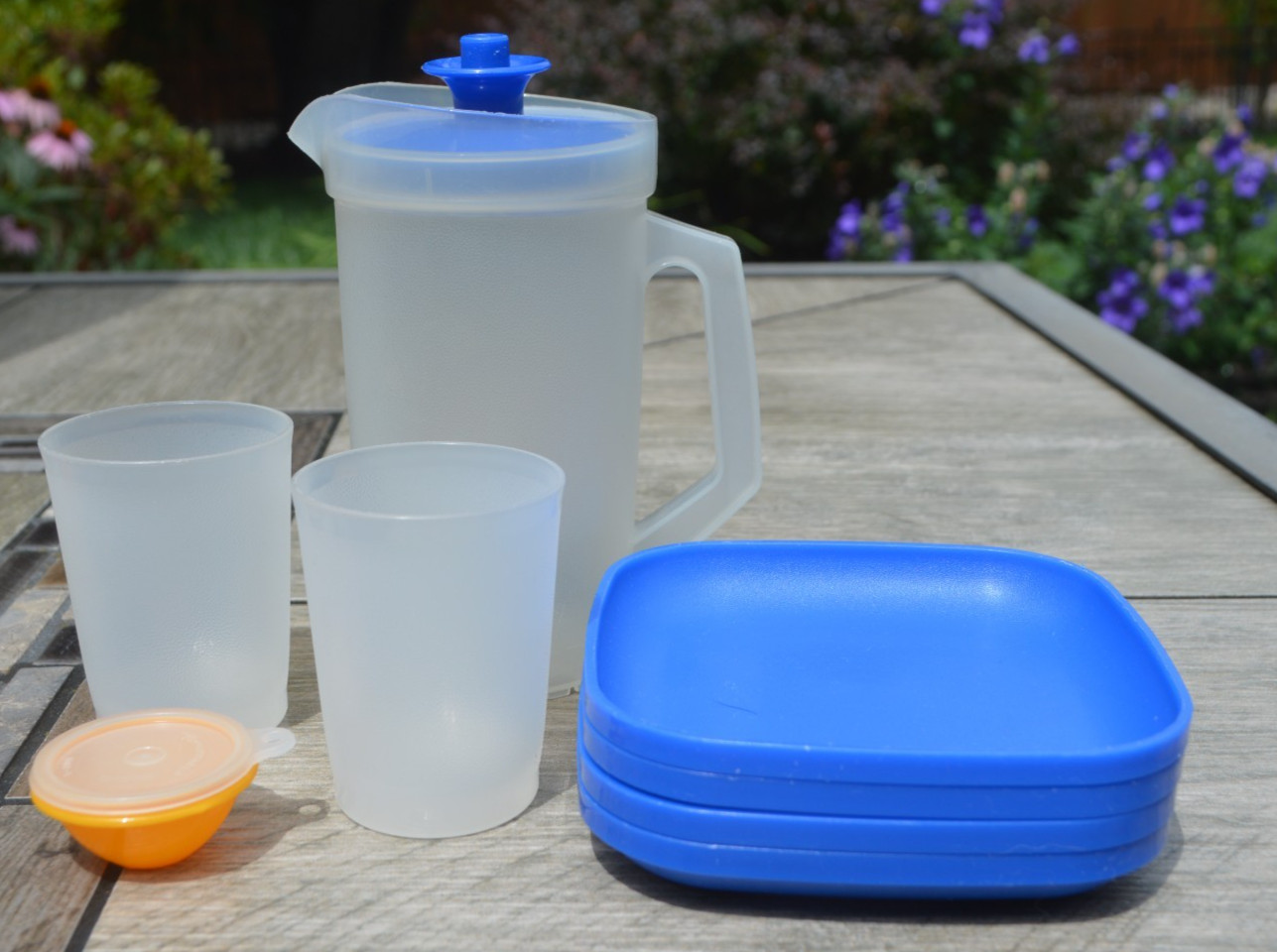 Vintage Tupperware Tuppertoys Children’s Serving Plates Pitcher and Cups