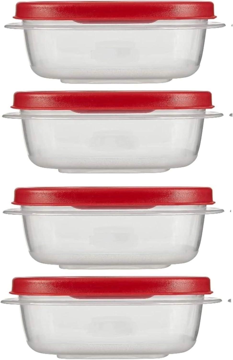 4 Pack Airtight Food Storage Containers Snack Prep Leakproof Stackable BPA Free