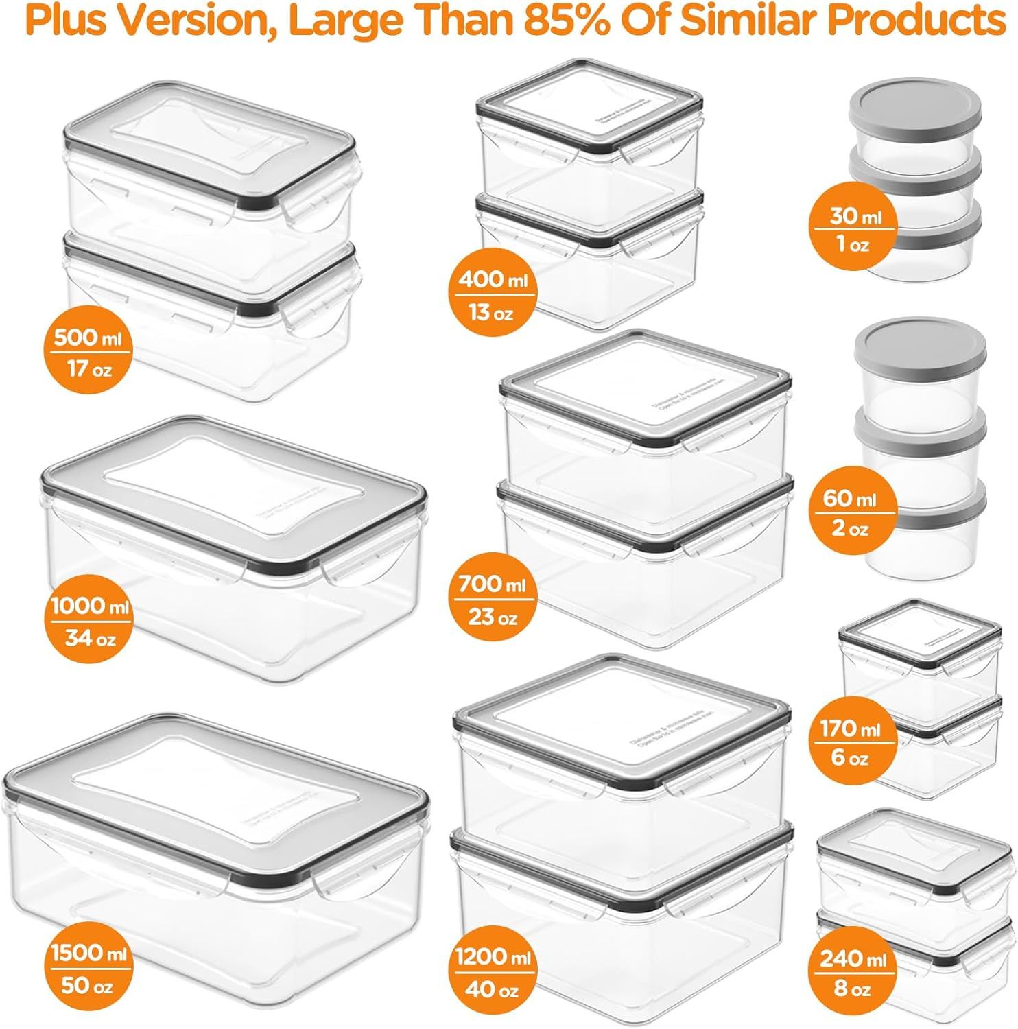 HOMETALL 40 PCS Food Storage Containers with Lids Airtight, 100% Leakproof Plast
