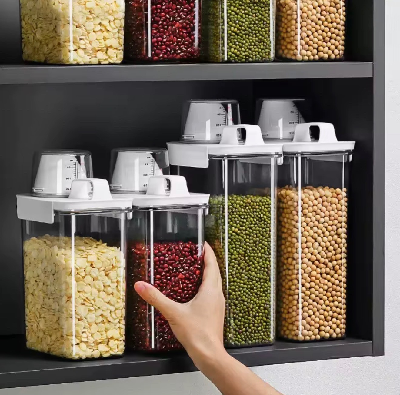 Airtight Food Storage Container-BPA Free Dry Goods Bin W/Measuring Cup