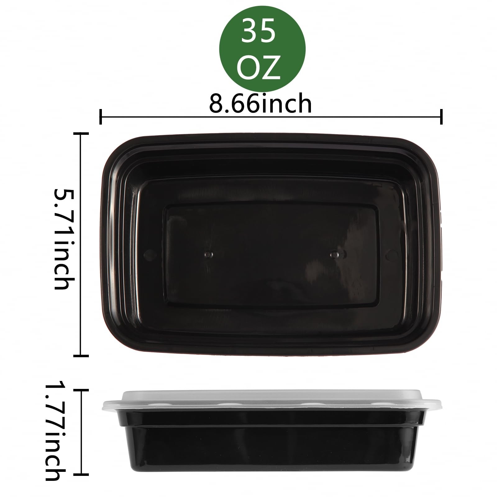 Reclua 10Pack 35OZ Meal Prep Containers Reusable with Lids, Food Storage
