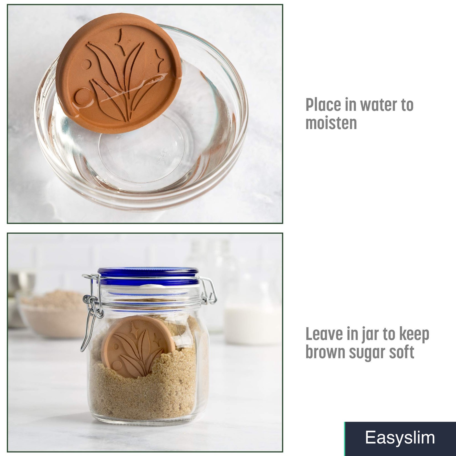 Brown Sugar Saver Disc 2 Pack Terracotta Reusable Food Safe Storage