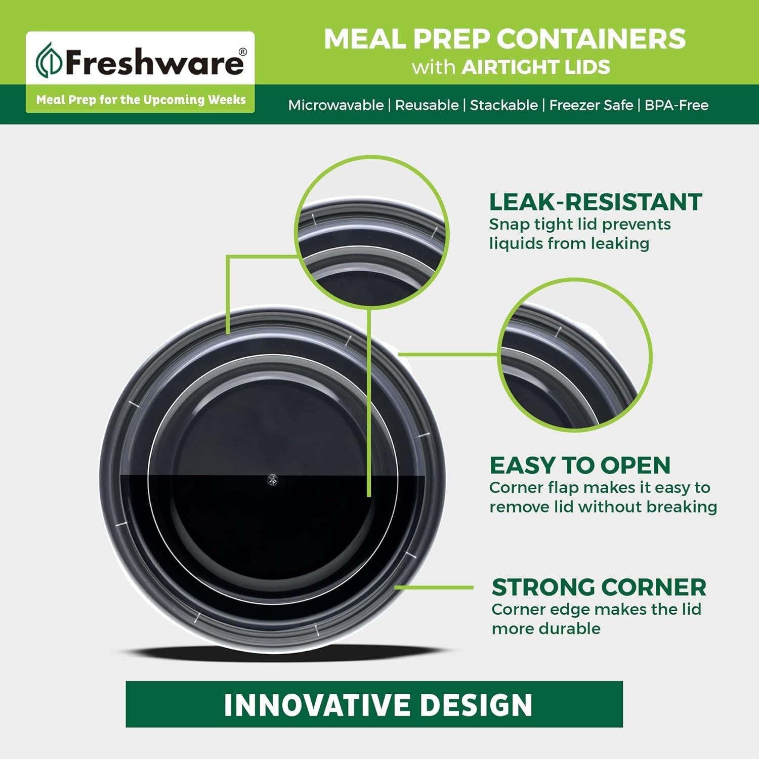 28 oz Meal Prep Bowl Containers | 30 Pack for Healthy Meals On-The-Go