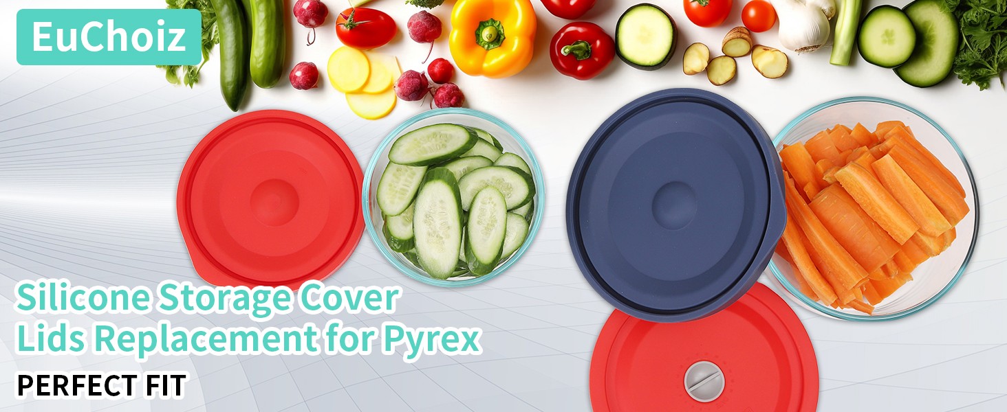 Replacement Lids for Pyrex 7201-PC 4 Cup, Silicone Round Storage Cover Lid for