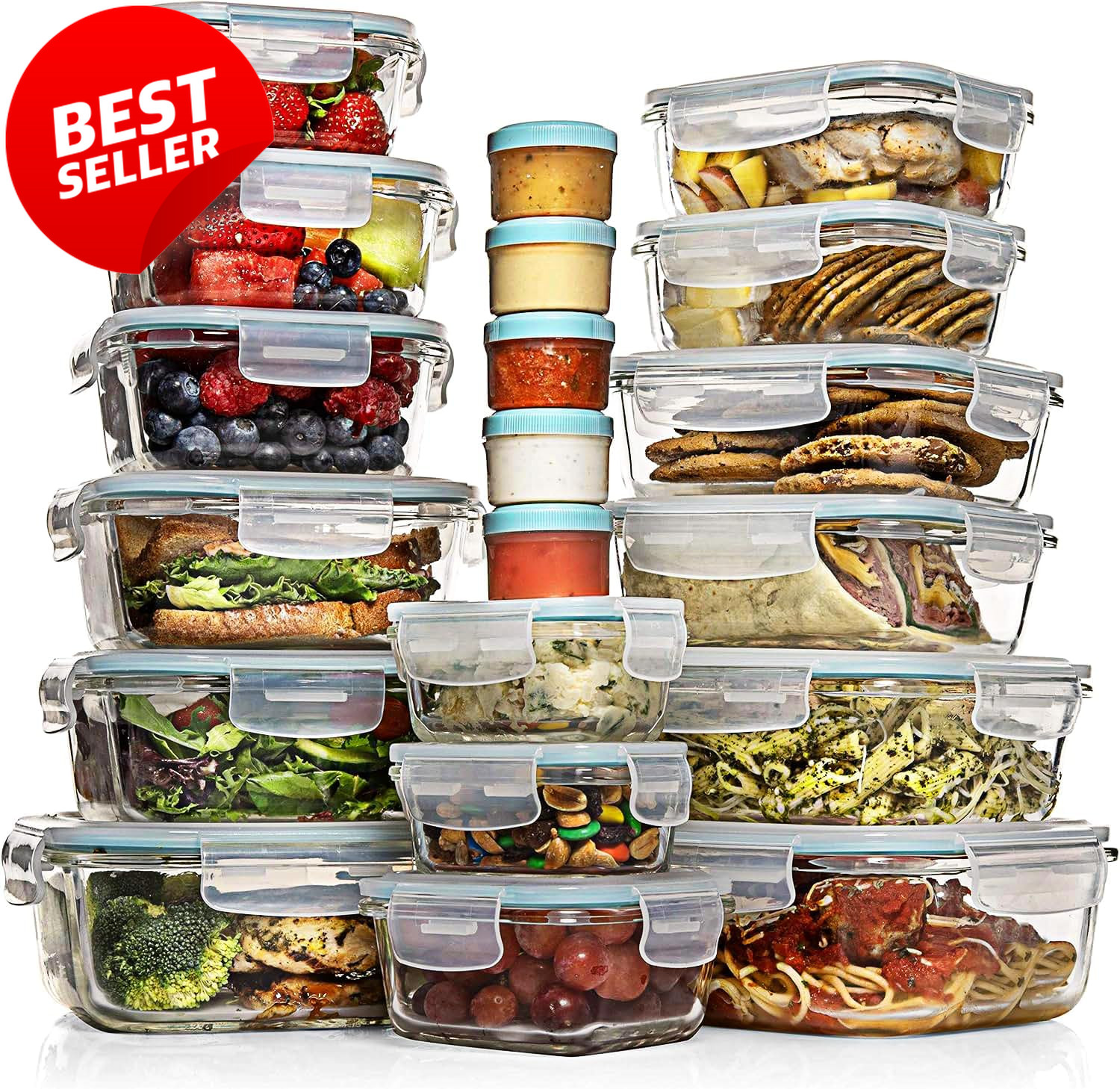 35Pc Glass Food Storage Container Set Airtight Leakproof Meal Prep BPA Free – US