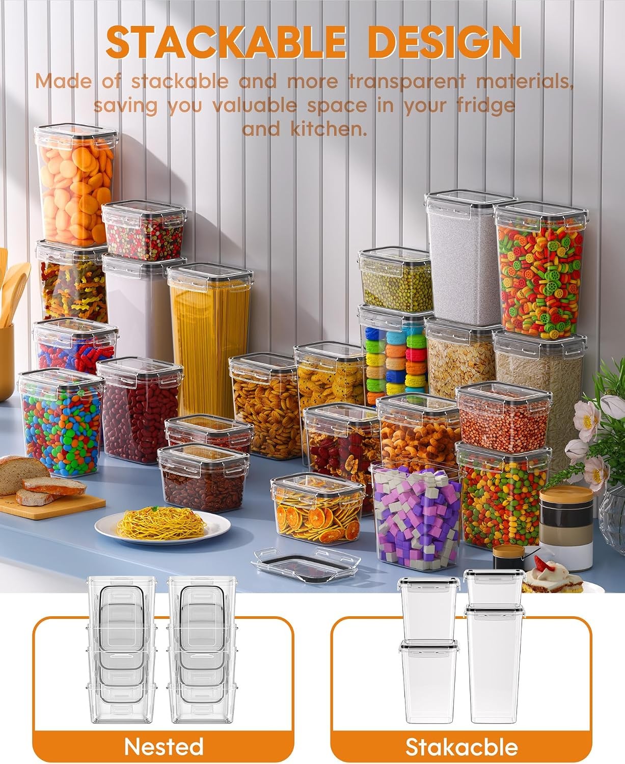 Airtight Food Storage Containers W/ Lids 24 PCS Kitchen & Pantry Organization