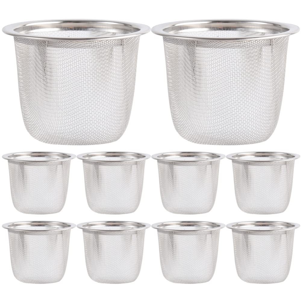 Hemoton Fine Mesh Tea Strainer 2.99X2.99X1.96In Metal 7.6X7.6X5CM, Silver