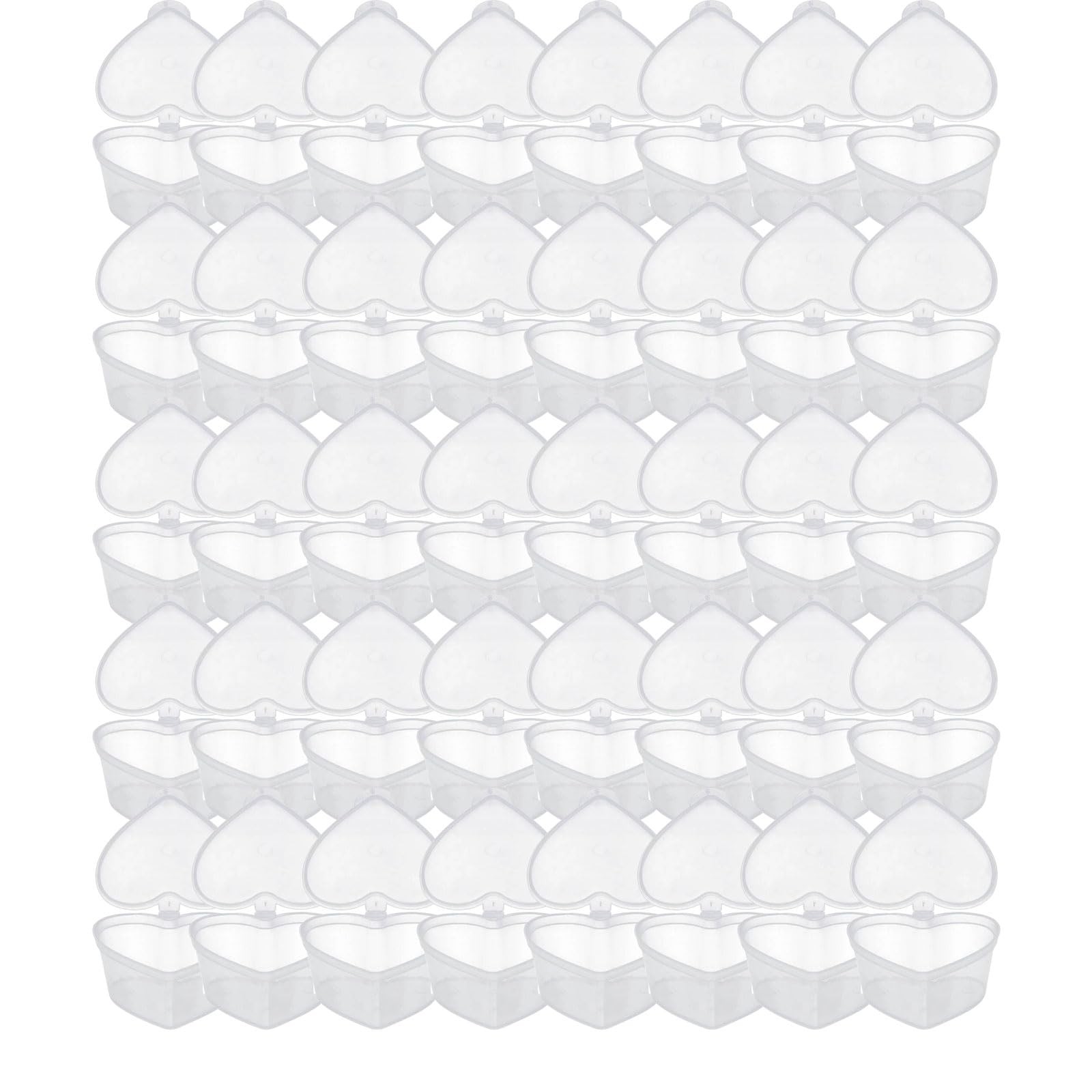 40 Pcs Transparent Sauce Cup, 45ml Love Heart Shape Seasoning Disposable Plas…