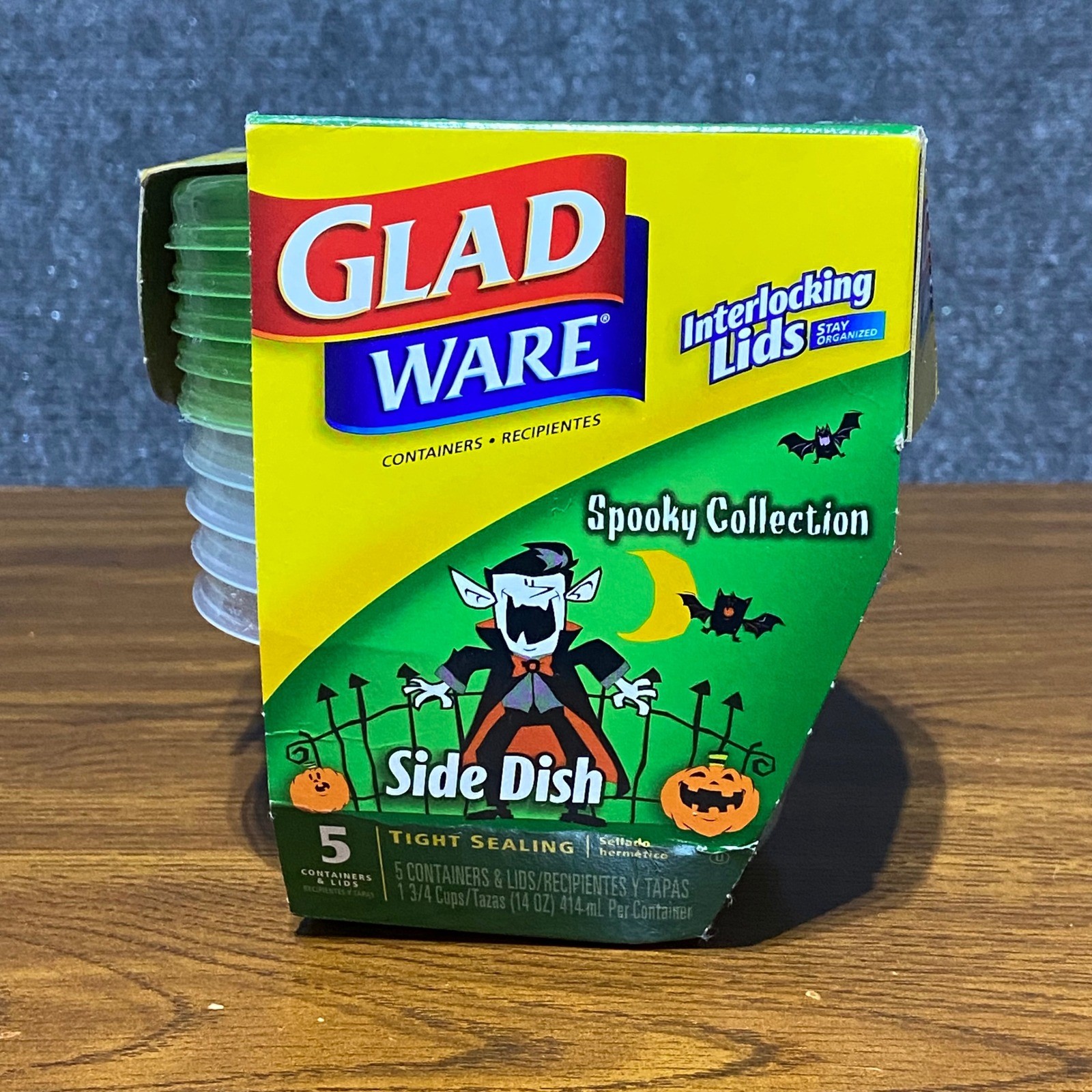 GladWare Spooky Collection Halloween Side Dish 14oz Containers 5 Count New 2008