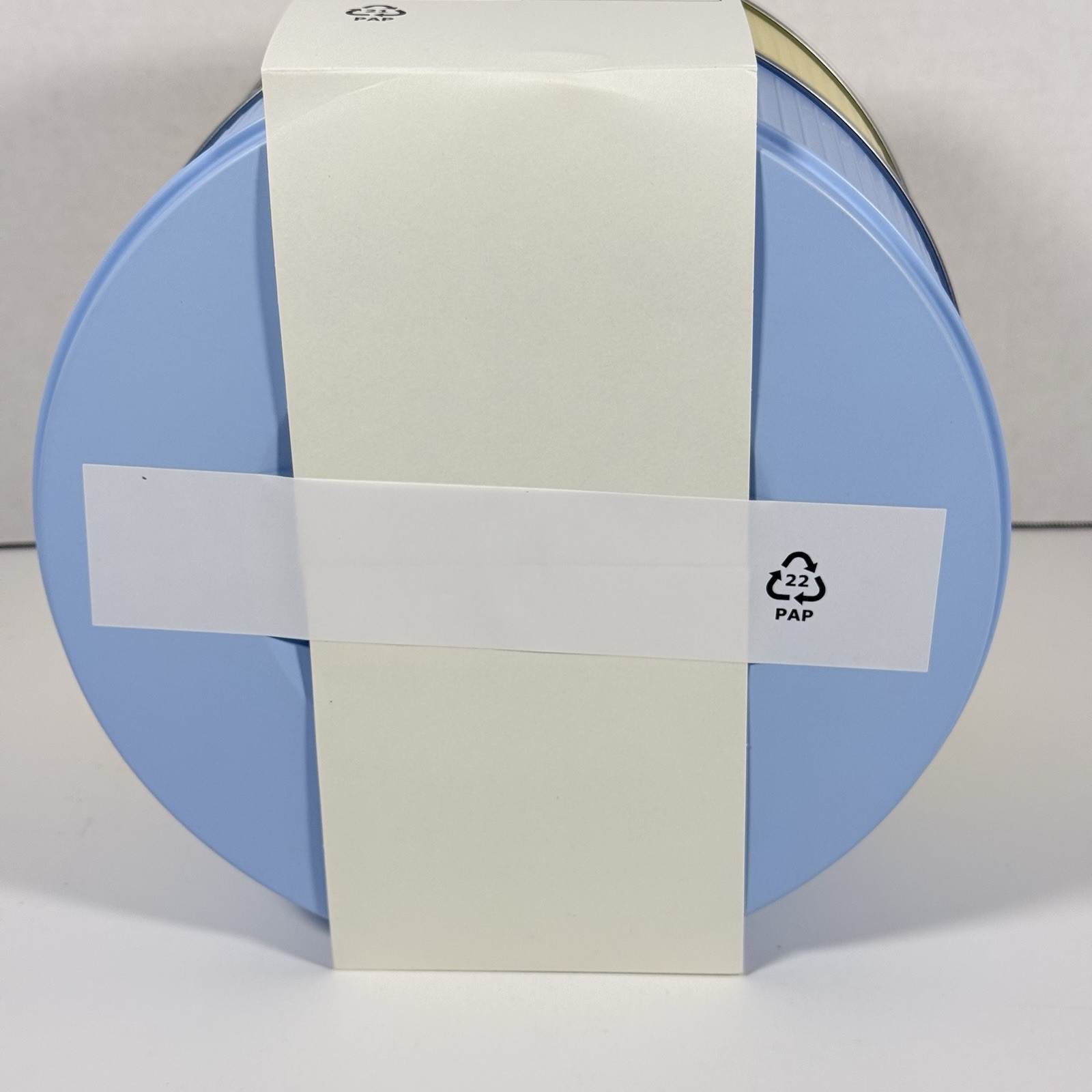 New IKEA BETTHAJ Tin w/ Lid for Cookies Pale Yellow Pale Blue 2.6 qt 2.5L