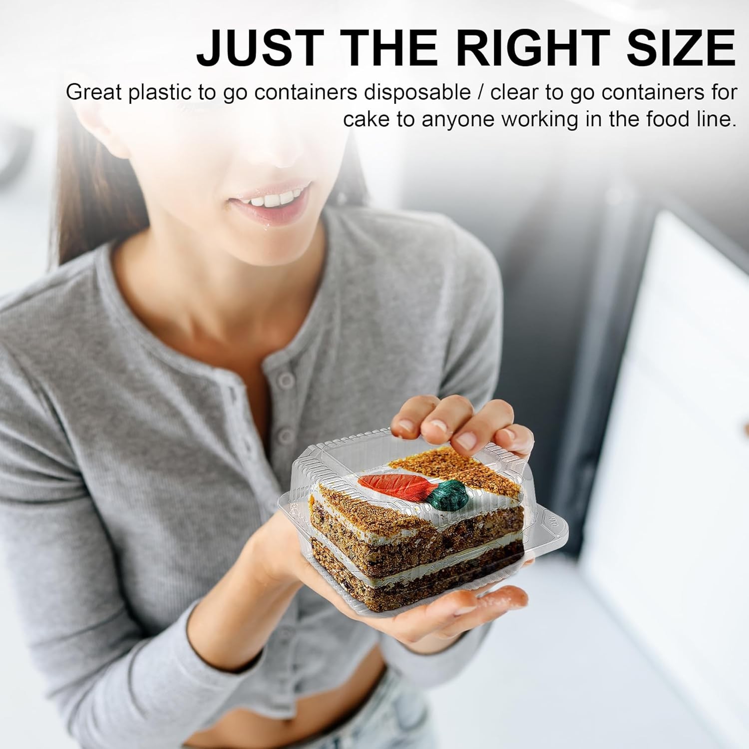 Clear Cake Slice Container 5″ x 5″ x 2.75″ – To go Square Plastic Container