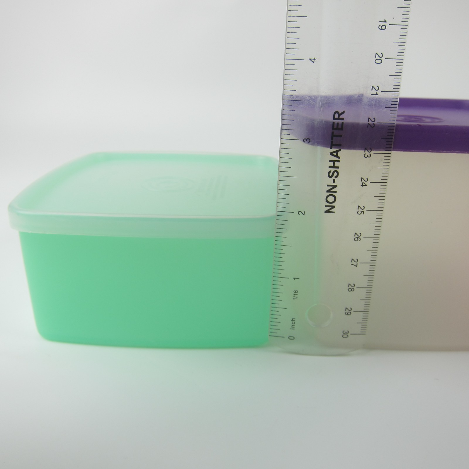 3 Vintage Tupperware Freezer Containers Green & Pink #311 and #312 Purple Lid