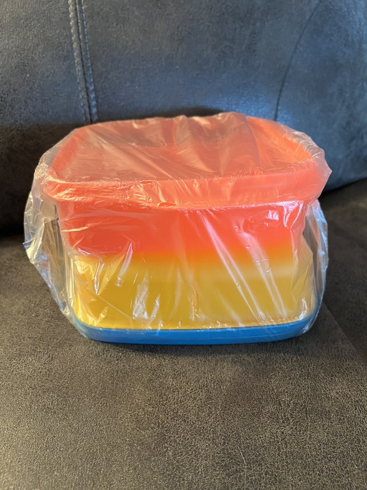 NEW TUPPERWARE Eco Lunch-It Divided Container~Set of 2~Orange/Yellow/Blue Lids