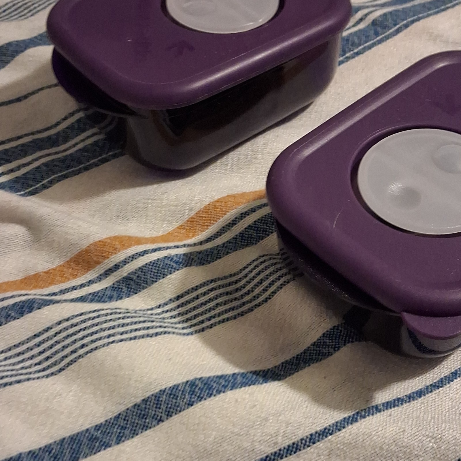 Vintage Tupperware Purple Rectangular Food Storage Containers w/ Vented Lids