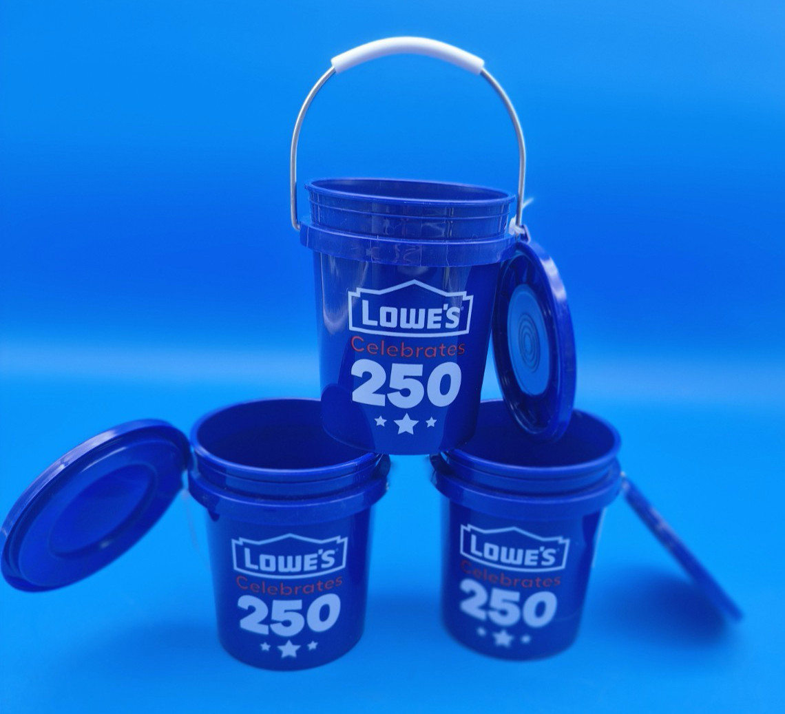 3 Pack Lowe’s Celebrates 250 Americana Blue Mini bucket With Lid