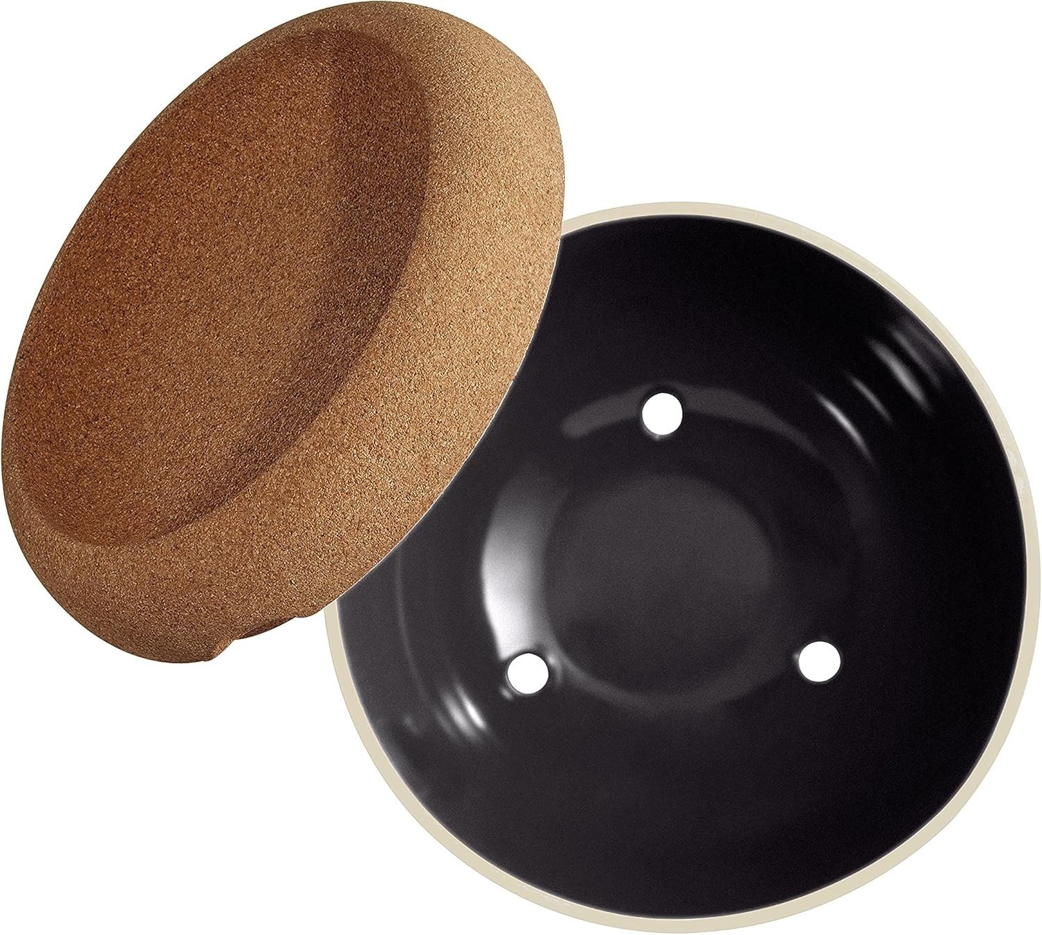 Emile Henry Deep Food Storage Bowl 10.6″ with Lid Black Truffle Made in France