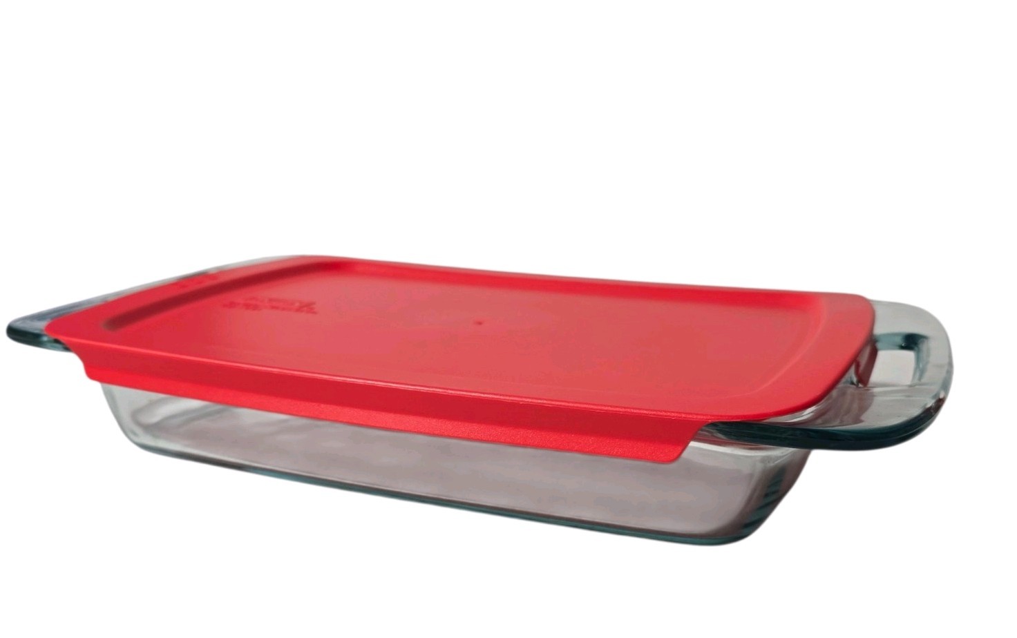 Pyrex 3 Qt Rectangular Glass Food Storage Container w/ Red Snap Lid 9×13″