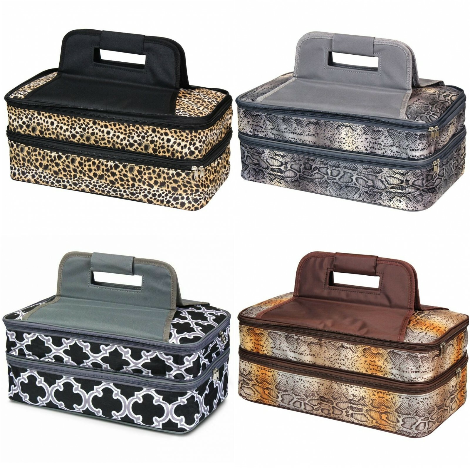 Double Thermal Insulated Casserole Travel Carrier Bag Food Cooler Dish Carrier