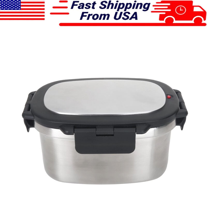 33 Oz Double-wall Insulated Food Container Air-tight Seals Stainless Steel New