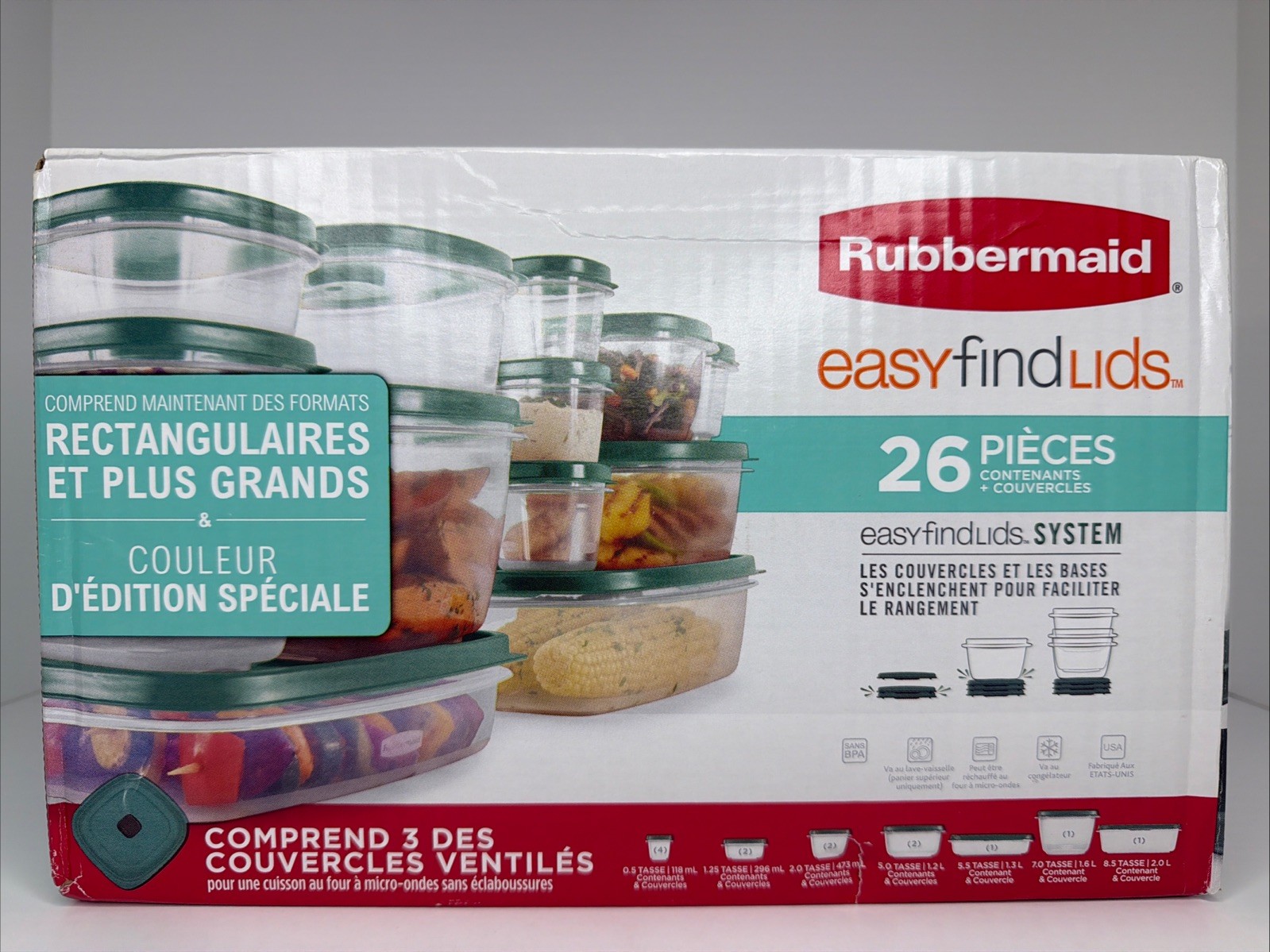 RUBBERMAID 26-pc. Easy Find Lids Food Storage Container Set Blue Spruce New
