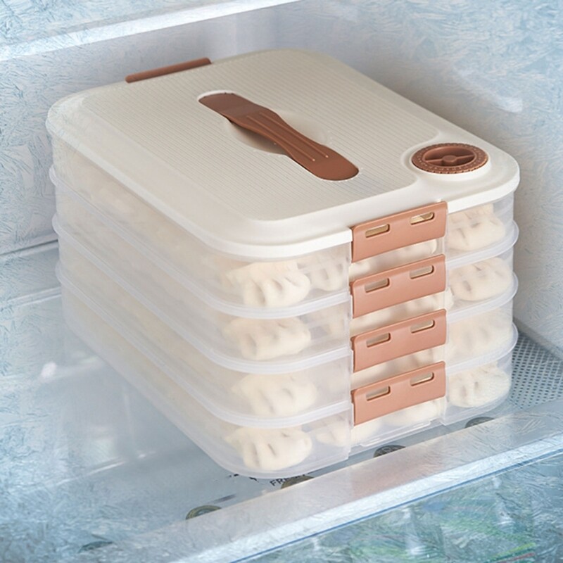 Multi-layer Dumpling Storage Box with Lid Kitchen Refrigerator Food Keeping