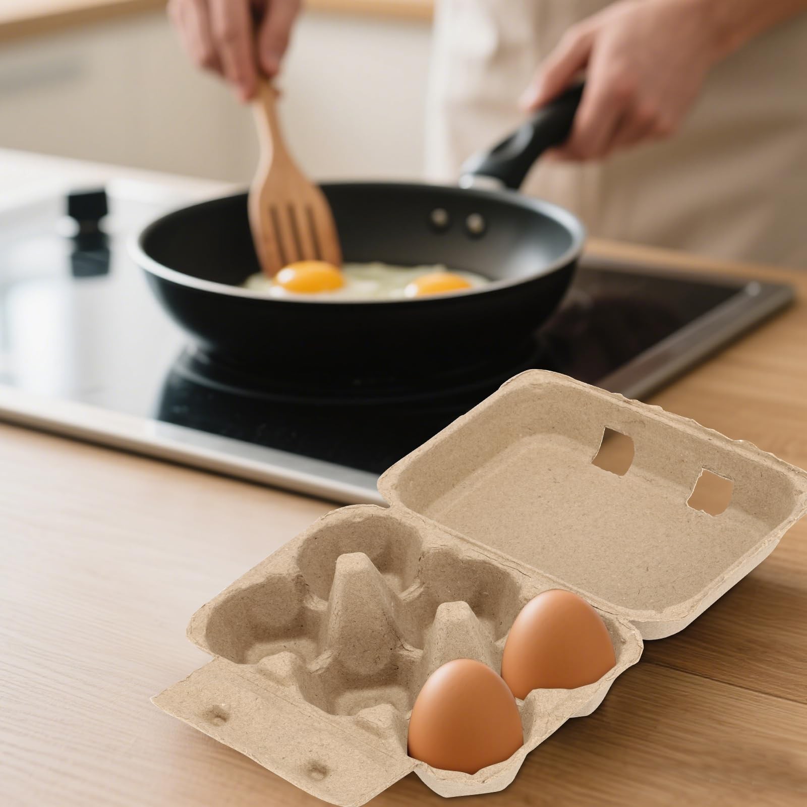 Empty Pulp Fiber 6Count Egg Cartons Tray Holder Storage Container 50 PCS