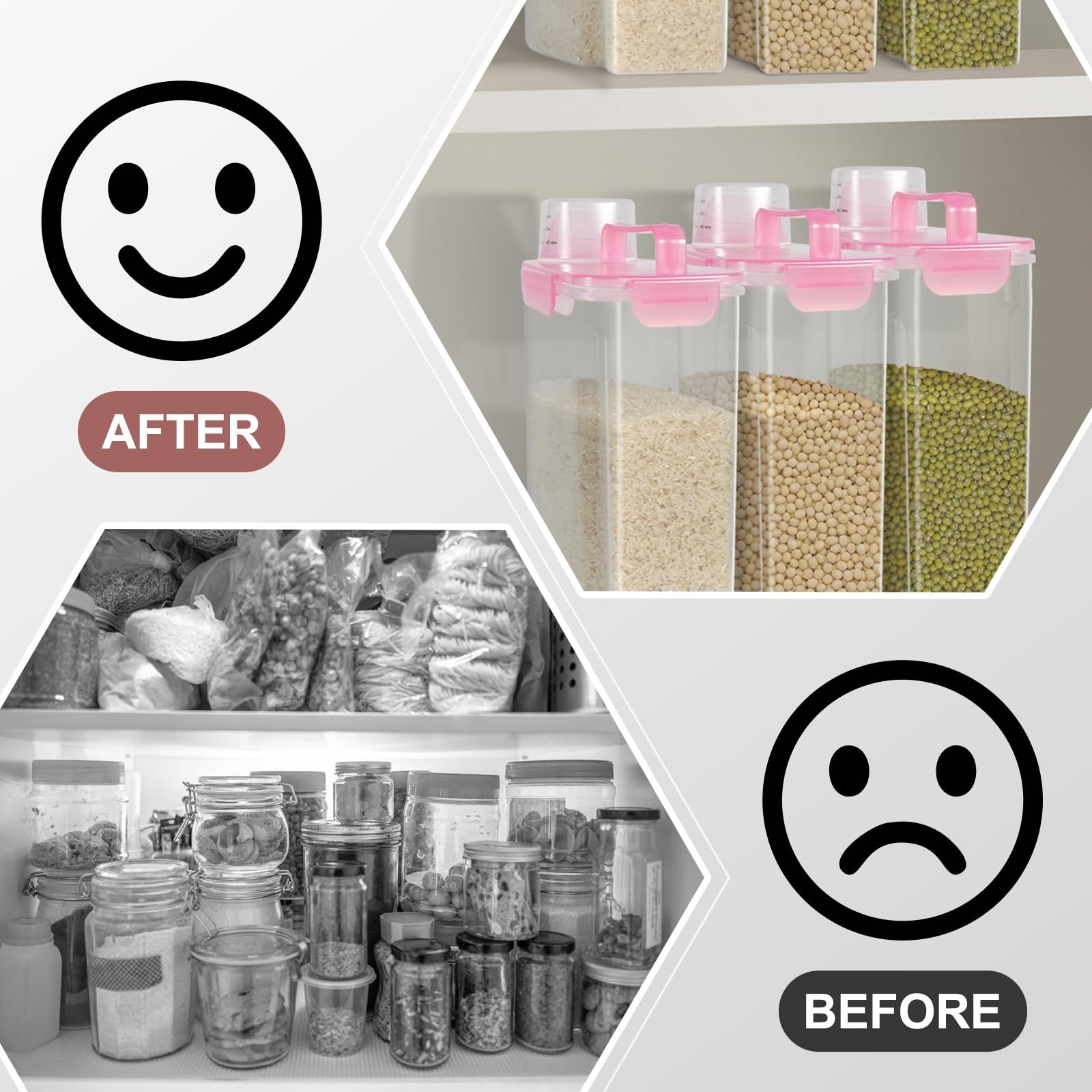 Airtight 10LBS Rice/Cereal/Dry Food Storage Container BPA Free, 5.28Qt Clear …