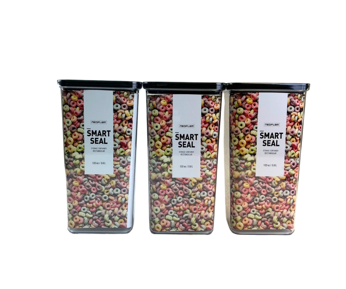 (Set of 3) Neoflam Airtight Rectangular Smart Seal Food Storage Containers