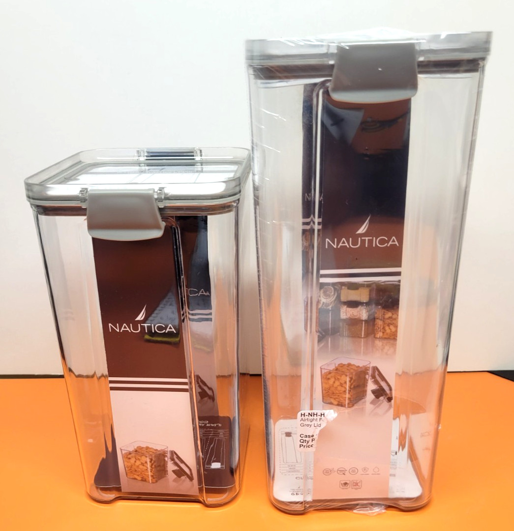 2 PIECE NAUTICA NON-TOXIC AIR-TIGHT FOOD STORAGE CONTAINERS NEW