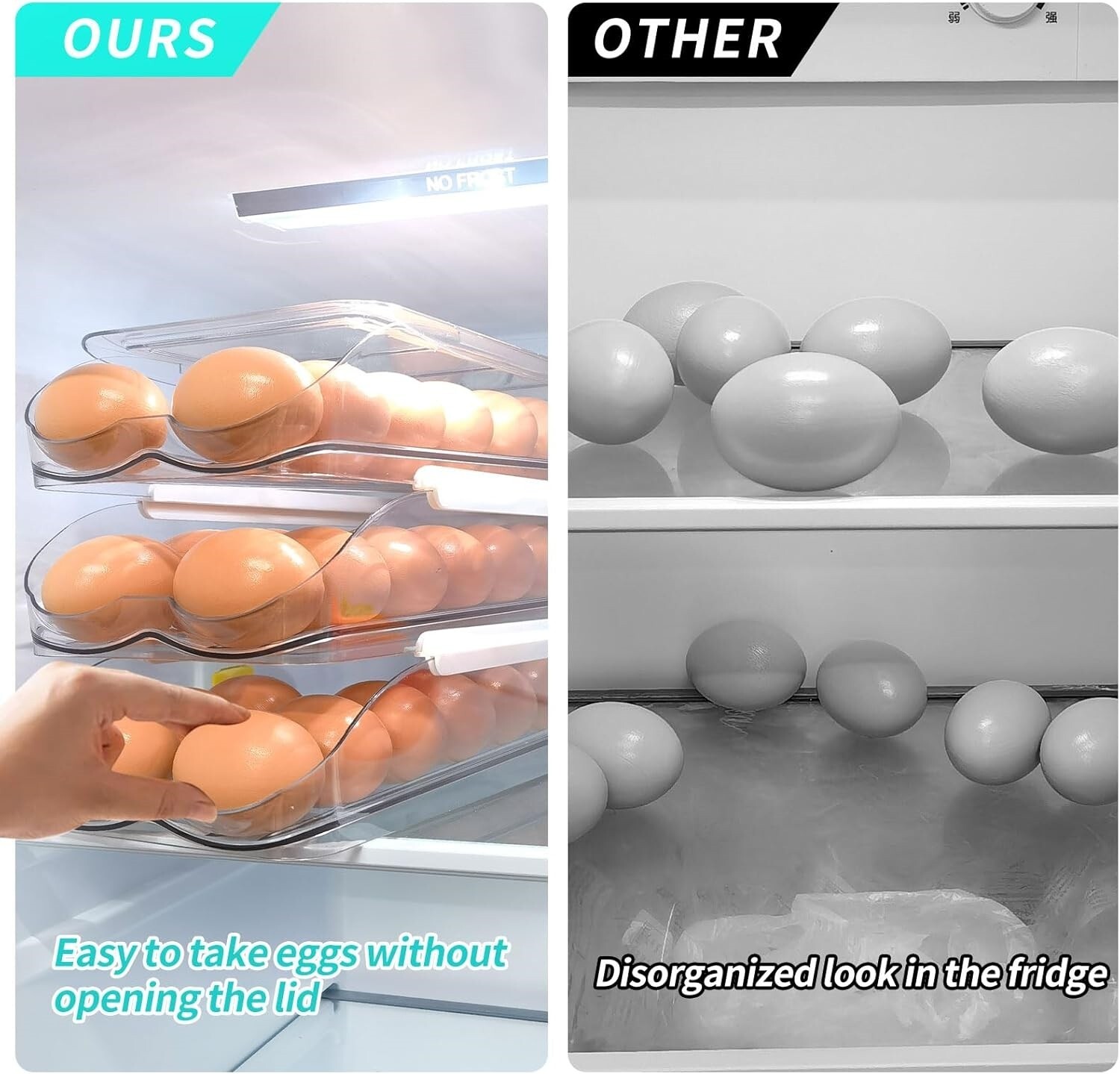 Soporte Para Huevos Para Frigorífico Recipiente Para Huevos Que 3 Niveles NUEVO.