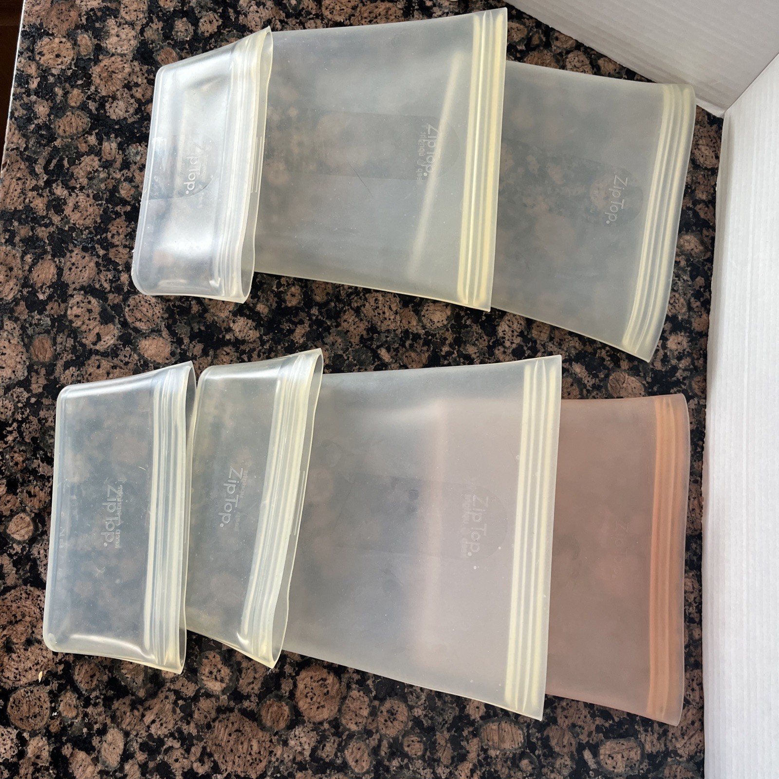 Zip Top Reusable Silicone Food Storage Containers Lot of 7 BPA Free