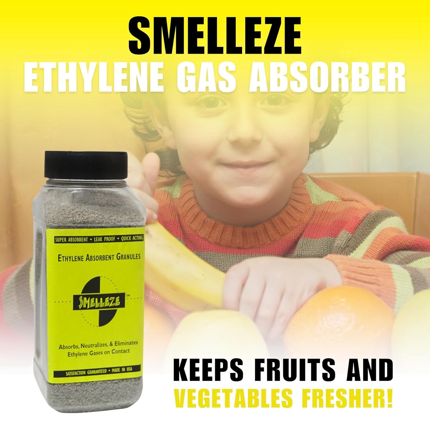 SMELLEZE Natural Ethylene Gas Absorbent: 2 lb. Granules- 1 mm Size