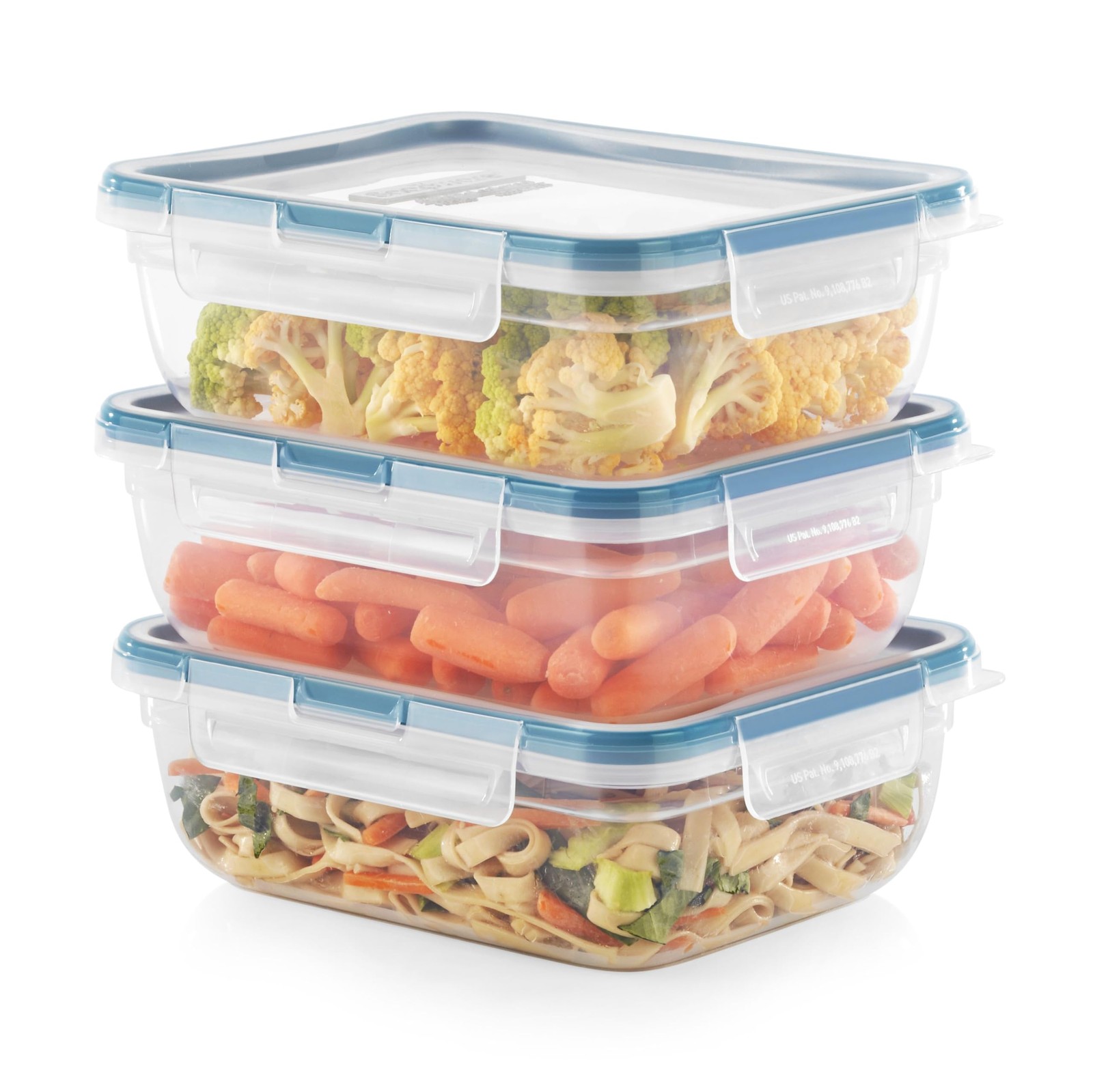Snapware Total Solution 3-Pack (8.5-Cup) Plastic Food Storage Containers Set, Le